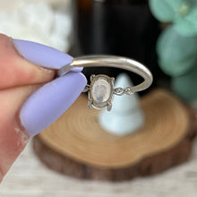 Load image into Gallery viewer, Thin Drops Rainbow Moonstone S925 Ring
