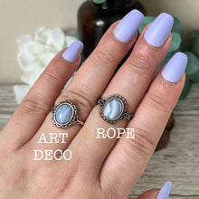 Load image into Gallery viewer, Art Deco Blue Lace Agate S925 Ring
