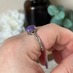 Simple Band Charoite S925 Ring
