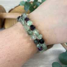 Load image into Gallery viewer, Rainbow Fluorite Faceted Bracelet
