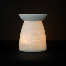 Load image into Gallery viewer, White Ceramic Tree Mandala Oil Burner

