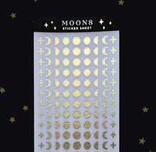 Load image into Gallery viewer, Moon Phases Planner Sticker Sheet - The Quirky Cup Collective
