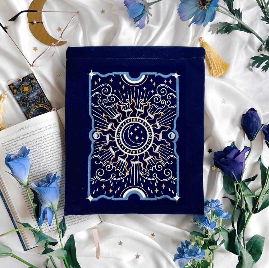 COMING SOON SkyBlue 'La Lune' Book Sleeve (2 Pocket, Large Sun) - The Quirky Cup Collective