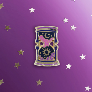 Hourglass Enamel Pin - Purple - The Quirky Cup Collective