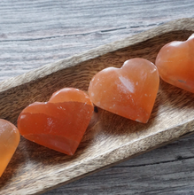 Load image into Gallery viewer, Orange Selenite XL Hearts
