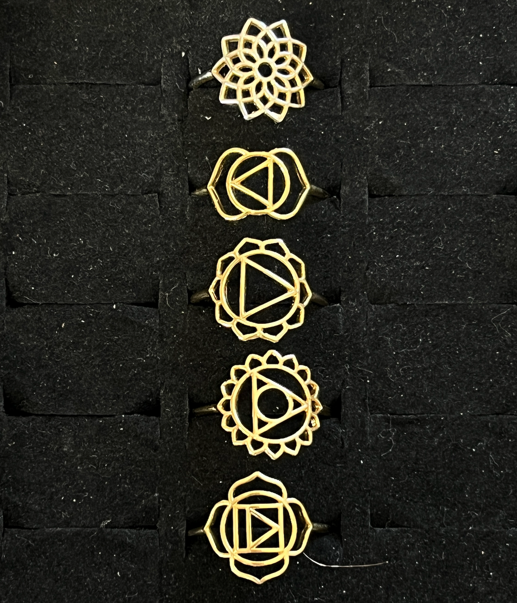 Sample: Metal Chakra Ring Set
