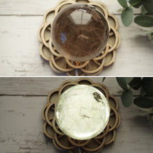 Load image into Gallery viewer, Large Etched Lotus Wood Sphere Holder
