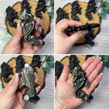Load image into Gallery viewer, AKindHalloween: Silver Sheen Obsidian Mermaid (FlatBack)
