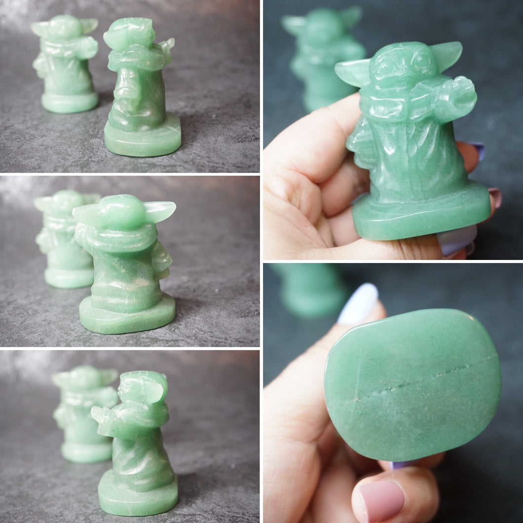 Handcarved Green Aventurine Baby Yoda