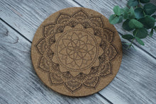 Load image into Gallery viewer, Cork Coaster Round Lotus
