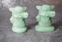 Load image into Gallery viewer, Handcarved Green Aventurine Baby Yoda

