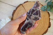 Load image into Gallery viewer, Chevron Amethyst Wing Comb GuaSha

