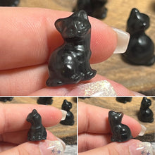 Load image into Gallery viewer, Mini Sitting Obsidian Cat
