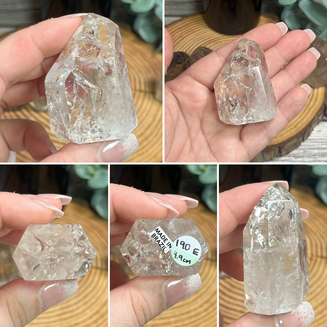 Small Smoky Crackle Quartz Tower