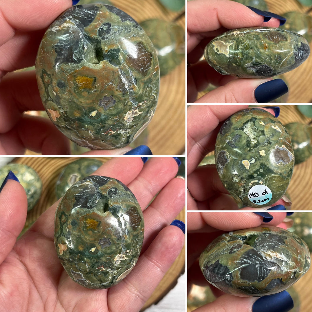 Green Rhyolite / Rainforest Jasper Palmstone