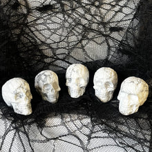 Load image into Gallery viewer, AKindHalloween: Deco-Carved Howlite Skull
