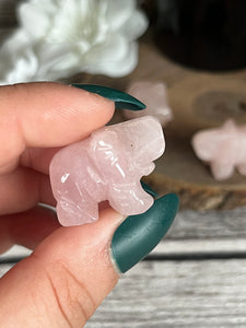 Mini Rose Quartz Elephant