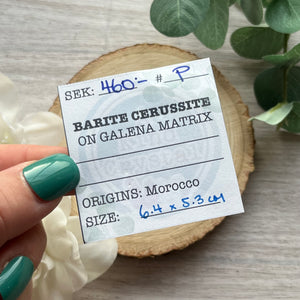 Raw Specimen: Barite Cerussite Galena "P"