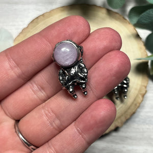 Kunzite Metal Astronaut Pendant