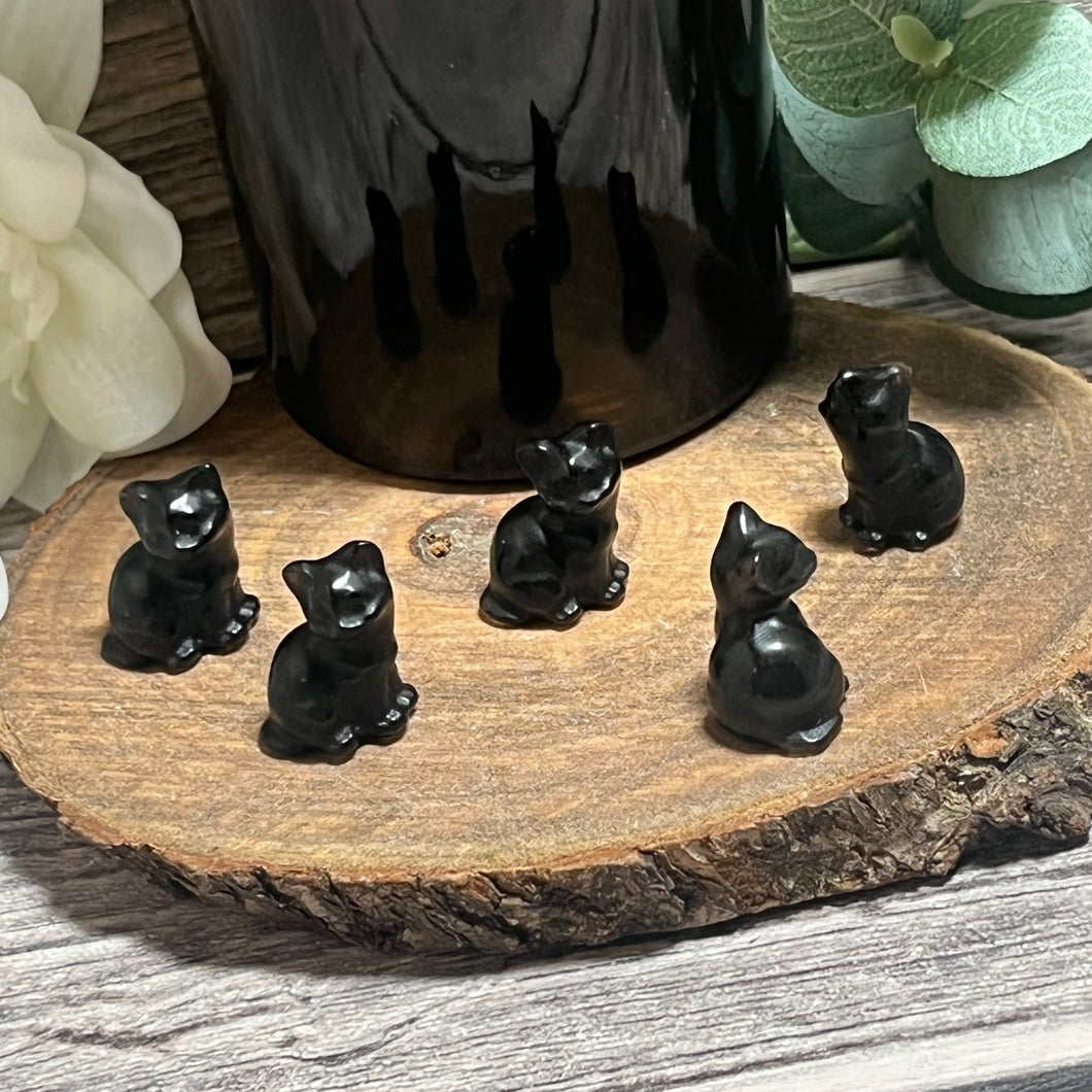 Mini Sitting Obsidian Cat