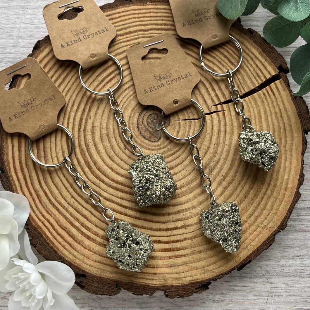 Raw Pyrite Keyring
