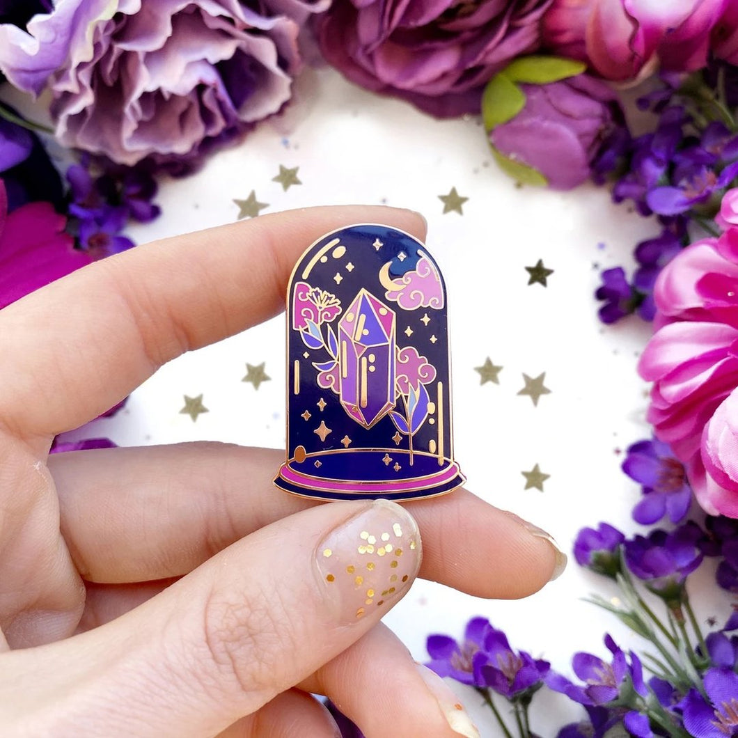 Crystal Dome Enamel Pin - The Quirky Cup Collective