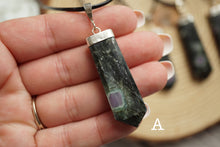 Load image into Gallery viewer, Ruby Zoisite Flat Point Pendant
