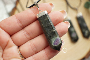 Ruby Zoisite Flat Point Pendant