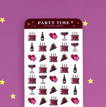 Load image into Gallery viewer, Party Time Planner Sticker Sheet - The Quirky Cup Collective
