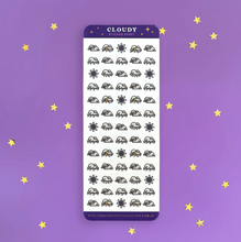 Load image into Gallery viewer, Cloudy Weather Planner Sticker Sheet - The Quirky Cup Collective
