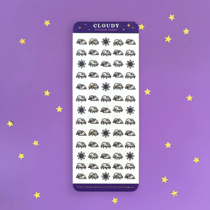 Cloudy Weather Planner Sticker Sheet - The Quirky Cup Collective