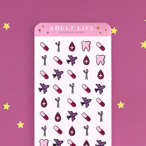 Adult Life Planner Sticker Sheet - The Quirky Cup Collective