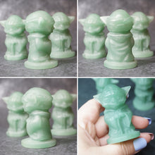 Load image into Gallery viewer, Handcarved Green Aventurine Wise Yoda

