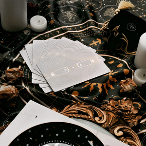Black Zodiac Tarot Altar Scarf - The Quirky Cup Collective