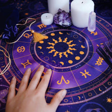 Load image into Gallery viewer, Discontinued: Zodiac Tarot Altar Cloth/Scarf - The Quirky Cup Collective
