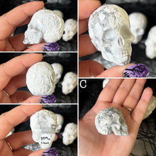 Load image into Gallery viewer, AKindHalloween: Deco-Carved Howlite Skull
