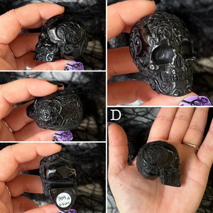 AKindHalloween: Deco-Carved Obsidian Skull